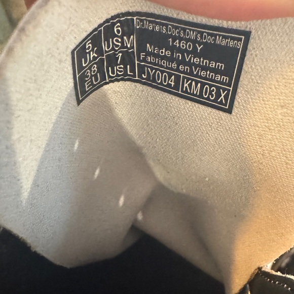 Dr Martens White Patent leather lace up utility moto boots size 7 90’s grunge - Picture 11 of 13